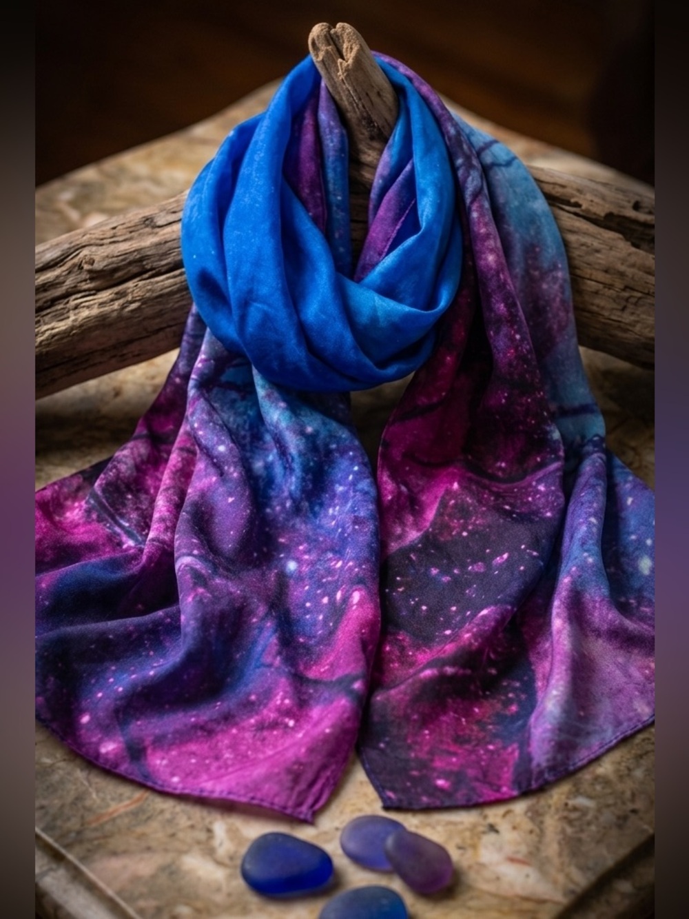 Pason Vibrant Blue & Purple Ombre Galaxy Scarf Sarong Wrap